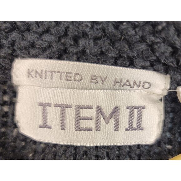 Item II Hand-Knitted Gray Cable Knit Sweater S Ramie Acrylic Cozy Cottagecore - Picture 3 of 7